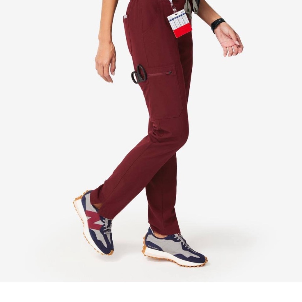 Figs Yola burgundy high waisted scrubs